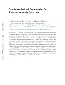 Simulation-Assisted Decorrelation for Resonant Anomaly Detection