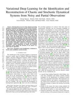 Variational Deep Learning for the Identification and Reconstruction of
  Chaotic and Stochastic Dynamical Systems from Noisy and Partial Observations