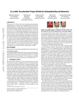 CLEANN: Accelerated Trojan Shield for Embedded Neural Networks