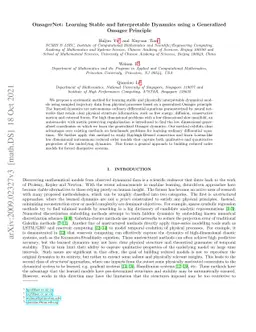 OnsagerNet: Learning Stable and Interpretable Dynamics using a
  Generalized Onsager Principle