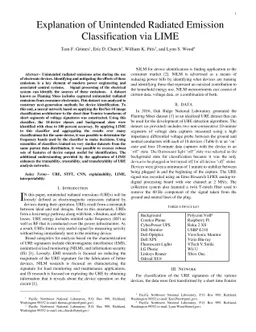 Explanation of Unintended Radiated Emission Classification via LIME