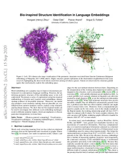 Bio-inspired Structure Identification in Language Embeddings