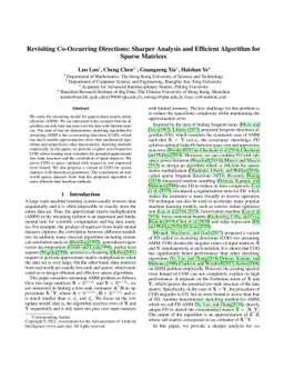Revisiting Co-Occurring Directions: Sharper Analysis and Efficient
  Algorithm for Sparse Matrices