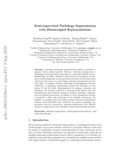 Semi-supervised Pathology Segmentation with Disentangled Representations