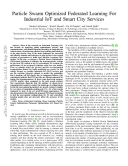 Particle Swarm Optimized Federated Learning For Industrial IoT and Smart
  City Services