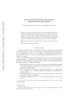 Area-Invariant Pedal-Like Curves Derived from the Ellipse
