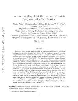 Survival Modeling of Suicide Risk with Rare and Uncertain Diagnoses