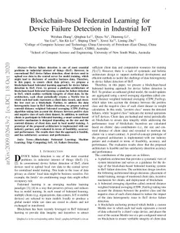 Blockchain-based Federated Learning for Device Failure Detection in
  Industrial IoT