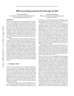 Efficiency Improvements for Encrypt-to-Self