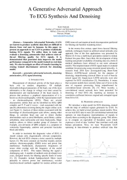 A Generative Adversarial Approach To ECG Synthesis And Denoising