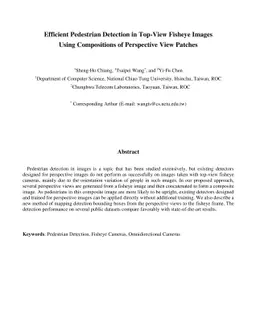 Efficient Pedestrian Detection in Top-View Fisheye Images Using
  Compositions of Perspective View Patches