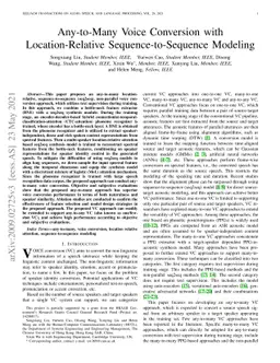 Any-to-Many Voice Conversion with Location-Relative Sequence-to-Sequence
  Modeling