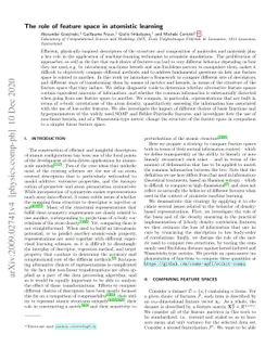 The role of feature space in atomistic learning