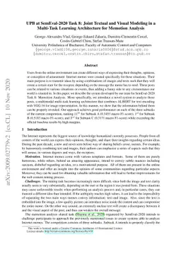 UPB at SemEval-2020 Task 8: Joint Textual and Visual Modeling in a
  Multi-Task Learning Architecture for Memotion Analysis