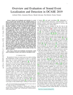 Overview and Evaluation of Sound Event Localization and Detection in
  DCASE 2019