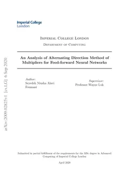 An Analysis of Alternating Direction Method of Multipliers for
  Feed-forward Neural Networks