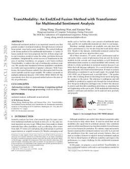 TransModality: An End2End Fusion Method with Transformer for Multimodal
  Sentiment Analysis