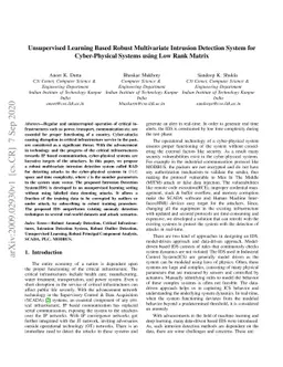 Unsupervised Learning Based Robust Multivariate Intrusion Detection
  System for Cyber-Physical Systems using Low Rank Matrix