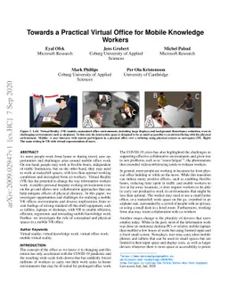 Towards a Practical Virtual Office for Mobile Knowledge Workers