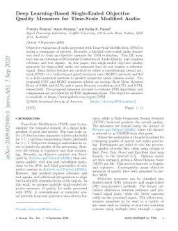 Deep Learning-Based Single-Ended Objective Quality Measures for
  Time-Scale Modified Audio