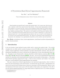 A Perturbation-Based Kernel Approximation Framework