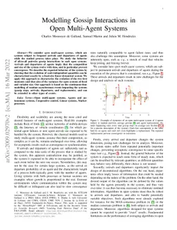 Modelling Gossip Interactions in Open Multi-Agent Systems
