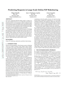 Predicting Requests in Large-Scale Online P2P Ridesharing