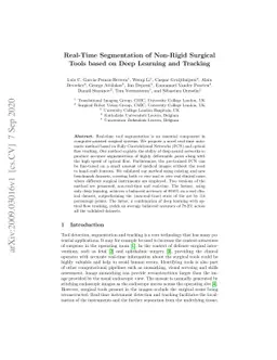 Real-Time Segmentation of Non-Rigid Surgical Tools based on Deep
  Learning and Tracking