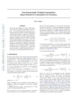 Non-exponentially weighted aggregation: regret bounds for unbounded loss
  functions