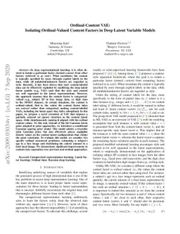 Ordinal-Content VAE: Isolating Ordinal-Valued Content Factors in Deep
  Latent Variable Models