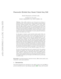 Passwords: Divided they Stand, United they Fall