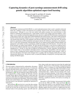 Capturing dynamics of post-earnings-announcement drift using genetic
  algorithm-optimised supervised learning