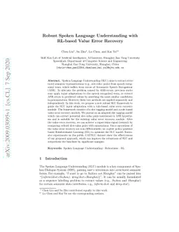 Robust Spoken Language Understanding with RL-based Value Error Recovery