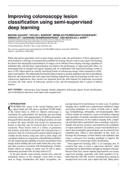 Improving colonoscopy lesion classification using semi-supervised deep
  learning