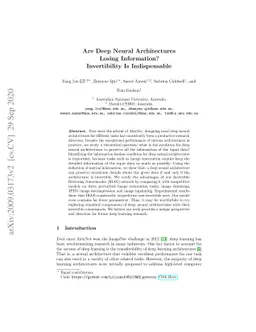 Are Deep Neural Architectures Losing Information? Invertibility Is
  Indispensable