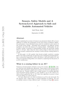 Sensors, Safety Models and A System-Level Approach to Safe and Scalable
  Automated Vehicles