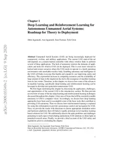 Deep Learning and Reinforcement Learning for Autonomous Unmanned Aerial
  Systems: Roadmap for Theory to Deployment