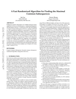 A Fast Randomized Algorithm for Finding the Maximal Common Subsequences