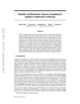 Simplify and Robustify Negative Sampling for Implicit Collaborative
  Filtering