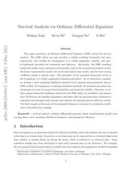 Survival Analysis via Ordinary Differential Equations