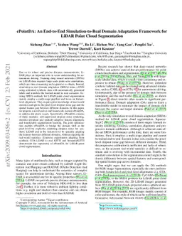 ePointDA: An End-to-End Simulation-to-Real Domain Adaptation Framework
  for LiDAR Point Cloud Segmentation