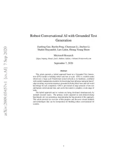 Robust Conversational AI with Grounded Text Generation