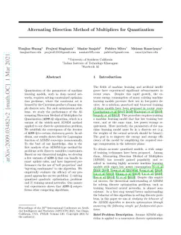 Alternating Direction Method of Multipliers for Quantization
