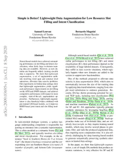 Simple is Better! Lightweight Data Augmentation for Low Resource Slot
  Filling and Intent Classification
