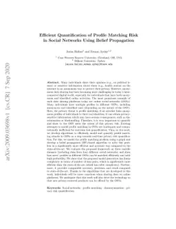 Efficient Quantification of Profile Matching Risk in Social Networks
