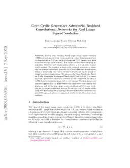 Deep Cyclic Generative Adversarial Residual Convolutional Networks for
  Real Image Super-Resolution