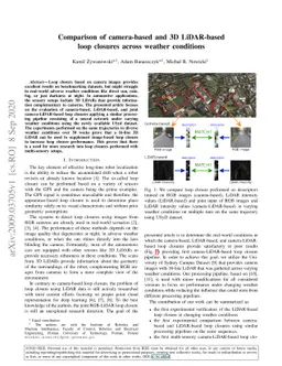 Comparison of camera-based and 3D LiDAR-based loop closures across
  weather conditions