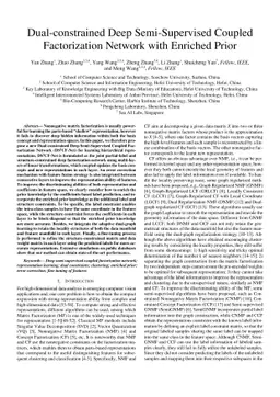 Dual-constrained Deep Semi-Supervised Coupled Factorization Network with
  Enriched Prior