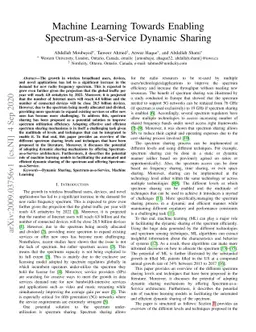 Machine Learning Towards Enabling Spectrum-as-a-Service Dynamic Sharing
