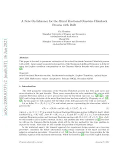 A Note On Inference for the Mixed Fractional Ornstein-Uhlenbeck Process
  with Drift